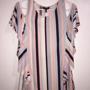 Women's Stripe Pink Blouse The Limited Size M